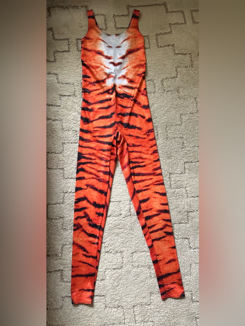 Blackmilk Orange and Black Tiger-Print Jumpsuit Romper size medium